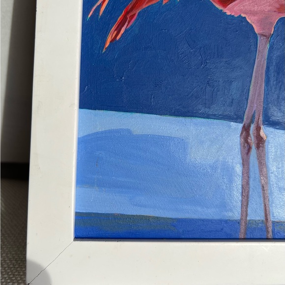 Original Vintage Flamingo Oil Painting - Picture 9 of 10